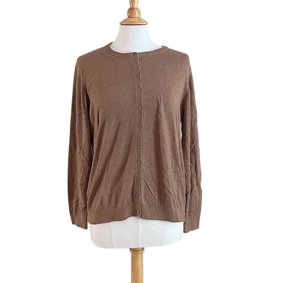 Old Navy Basic/Classic Cotton Blend Camel/Neutral/Tan Crew Neck Cardigan, XL - Picture 1 of 13